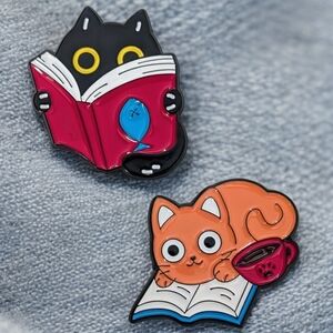 Cute Cat Enamel Pins Set